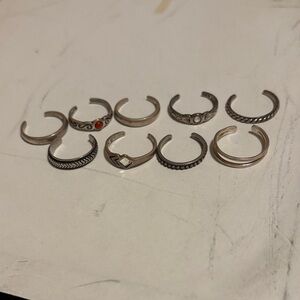 Silpada Silver-Tone Mixed Stackable Toe Rings Set - 9 Pack